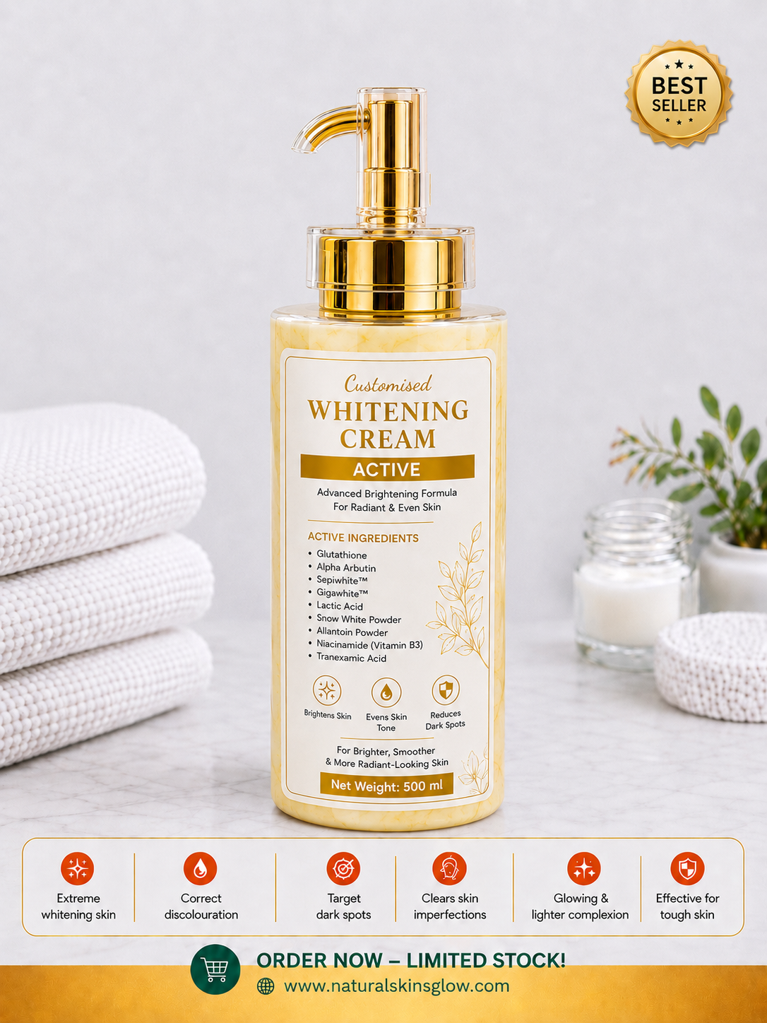 Customised whitening cream
